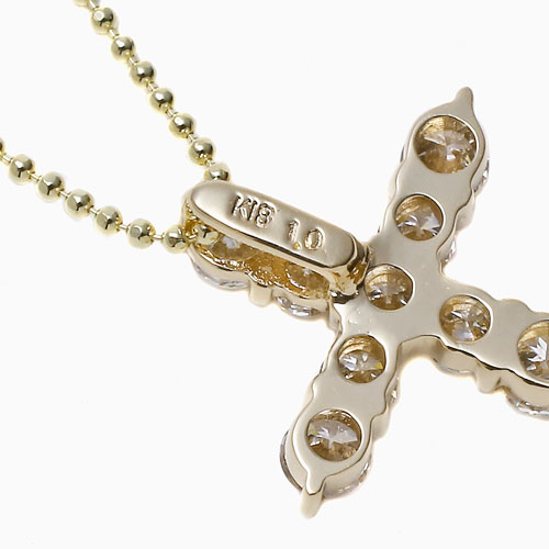 18金 ダイヤモンド シャンパンカラー 1.0ct SV925 カットボールチェーン付き 0122-PG07