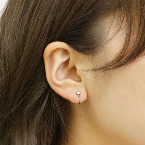 送料無料】【日本製】プラチナ/Pt900 ダイヤモンド イヤリング 0.2ct 