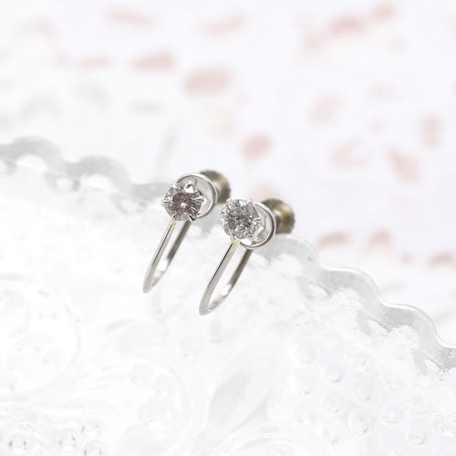 プラチナ Pt900 ダイヤモンド イヤリング 0.2ct　0128-EG07