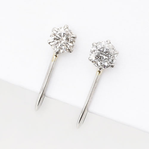 送料無料】【日本製】プラチナ/Pt900 ダイヤモンド イヤリング 0.2ct  