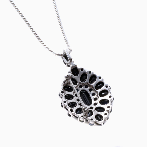 天然サファイア（ブラック系）ペンダント ブローチ プランダ社　0176-PS08