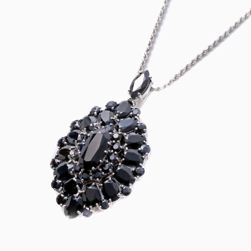 【送料無料】プランダ シルバー/シルバー925/SV925/SILVER 天然石/パワーストーン サファイア ブラック系 ペンダント/ネックレス オシャレ/お洒落 プレゼント/贈り物 女性/レディース 22カラット 0176-PS08