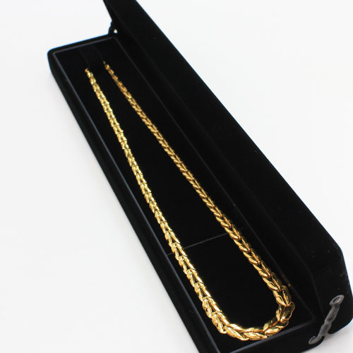 純金 ネックレス グラデーション リーフ リバーシブル 42cm　0180-NG08