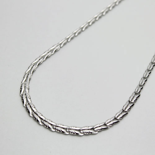 純プラチナ ネックレス リーフ（グラデーション＆リバーシブル） 42cm　0181-NP08