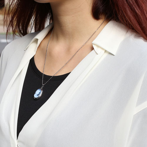 シルバー ロケットペンダント ストーンカメオ（貴婦人） MERZ　0195-LS08