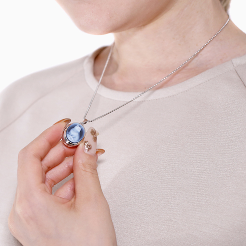 MERZ ロケット ペンダント SV925 カメオ ネコ 0198-LS08