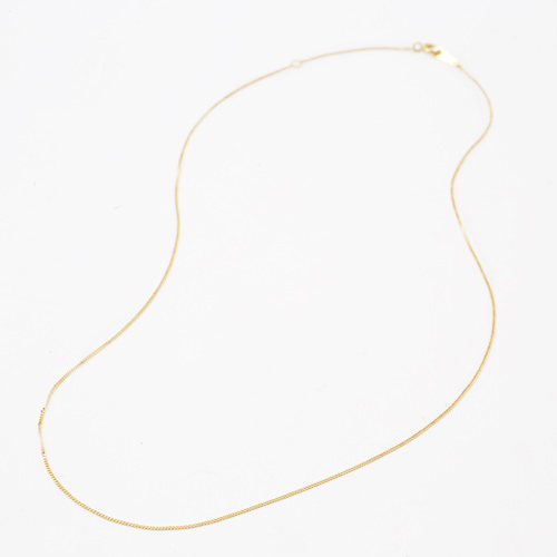 18金 2面カットキヘイチェーン 40cm 0.7g チェーン ネックレス　0262-NG14