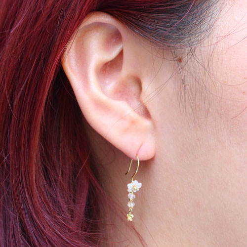 18金 ピアス ゴールド フラワー K18 花　0268-PG14