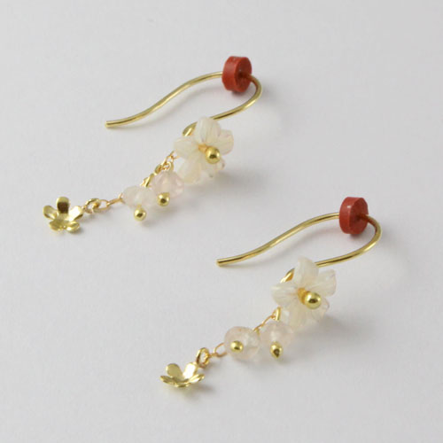 18金 ピアス ゴールド フラワー K18 花　0268-PG14