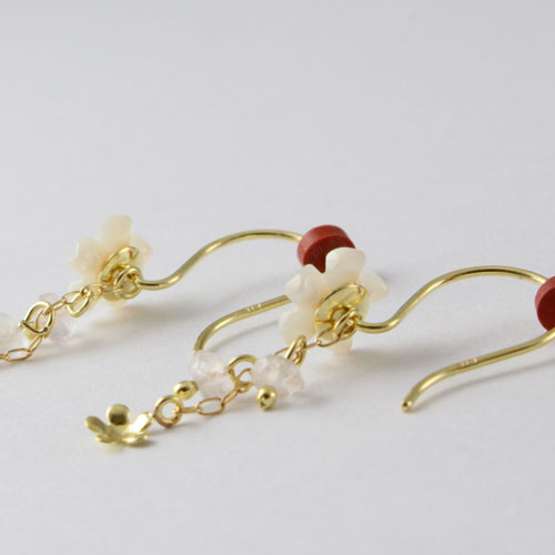 18金 ピアス ゴールド フラワー K18 花　0268-PG14