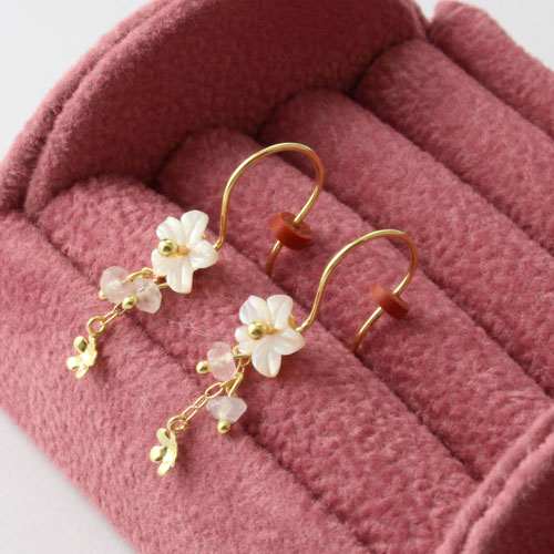 18金 ピアス ゴールド フラワー K18 花　0268-PG14