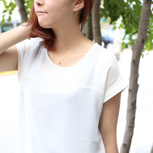 18金 ダイヤモンド 0.5ct クロス ペンダント ライトブラウン スクリュー ネックレス　0281-PG08