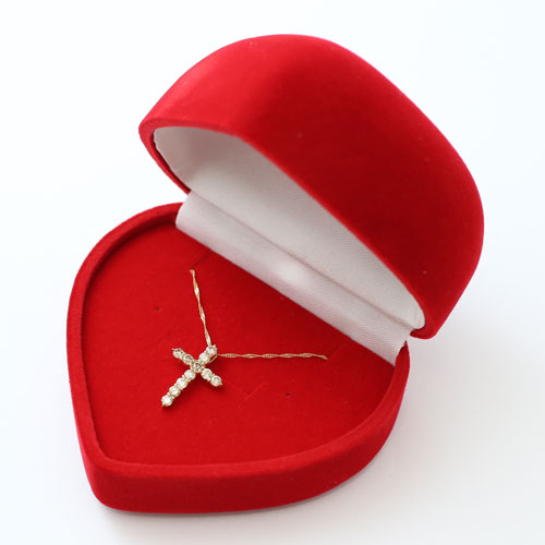 18金 ダイヤモンド 0.5ct クロス ペンダント ライトブラウン スクリュー ネックレス　0281-PG08