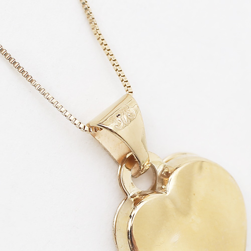 タイ製 9金 10金 ペンダント ハート イニシャル(Y) クリスタル　ベネチアンチェーン付 0310-PG08