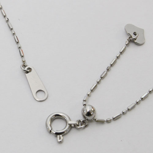 【Pt850刻印入り】プラチナ ネックレス 8面カット S&L(ショート＆ロング) カットボールチェーン 45cm Pt850