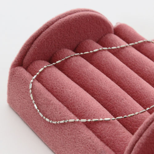 【Pt850刻印入り】プラチナ ネックレス 8面カット S&L(ショート＆ロング) カットボールチェーン 45cm Pt850