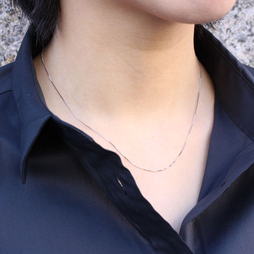 プラチナ(Pt850)ネックレス ベネチアン チェーン 45cm 1.6ｇ スライドチェーン　 0385-NP08