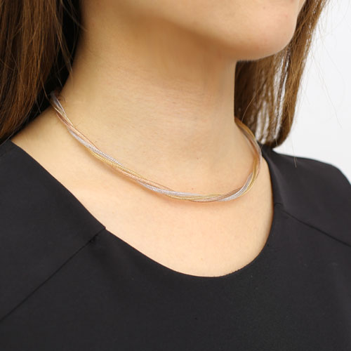 18金メッキ】素材シルバー925 イタリア製［6面ダブル］喜平ネックレス