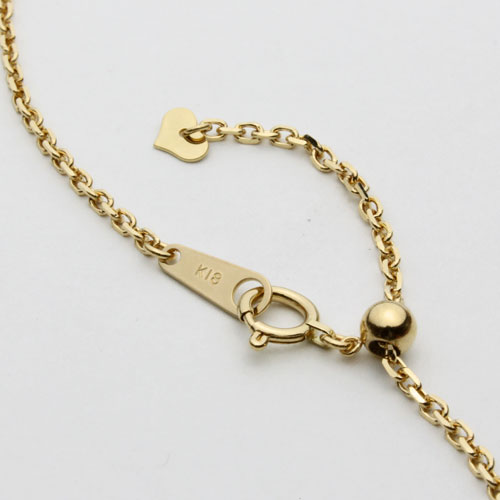 18金(Ｋ18)ネックレス アズキ チェーン 50cm 5.3ｇ 4面カット 小豆(角アズキ) スライドチェーン　0413-NG14