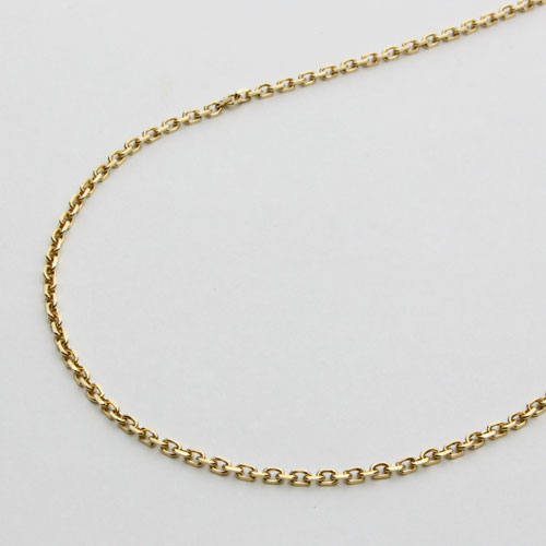 18金(Ｋ18)ネックレス アズキ チェーン 50cm 5.3ｇ 4面カット 小豆(角アズキ) スライドチェーン　0413-NG14