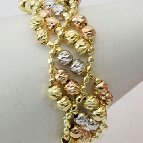 18金 リング（指輪）スリーカラー スライド K18 フリーサイズ 　0421-RG13