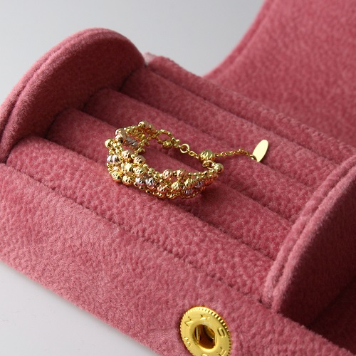 18金 リング（指輪）スリーカラー スライド K18 フリーサイズ 　0421-RG13