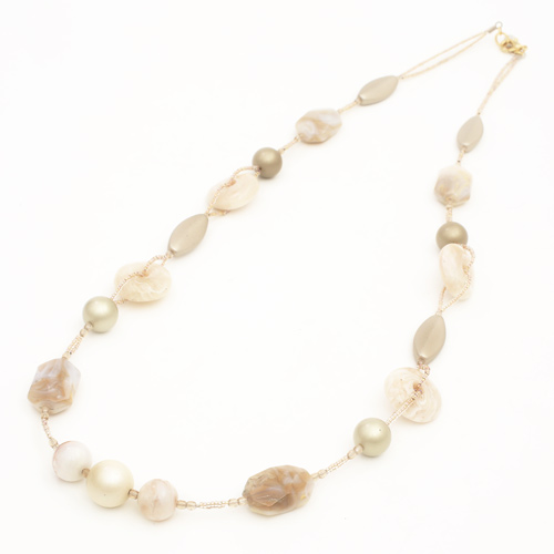 イタリア製 ベネチアングラス サンドグレイカラー ネックレス アヴェ・カプリース　0455-NV13