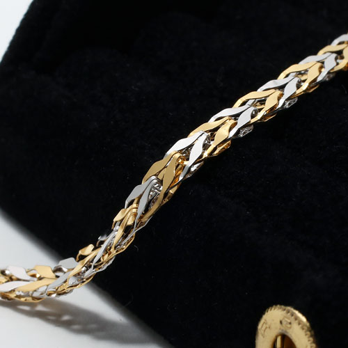 純金 純プラチナ コンビ ネックレス チューリップ グラデーション リバーシブル　0456-NP14