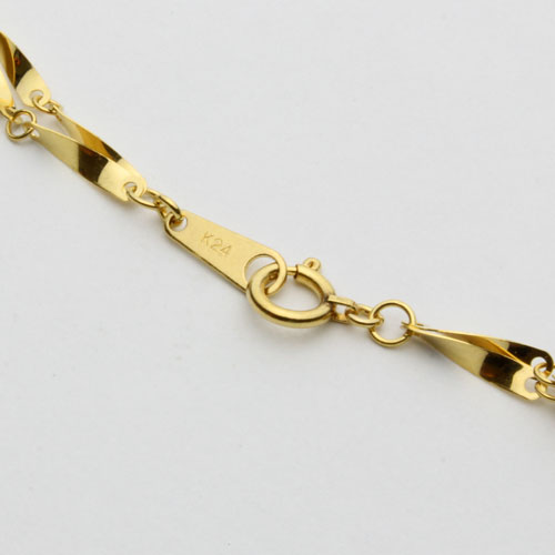 純金 ネックレス ひねり 2連 45cm 6.1g　 0459-NG08