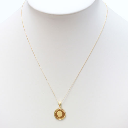 純金 コイン ペンダント ホース 金貨 1/25オンス ツバル製　0473-PG08