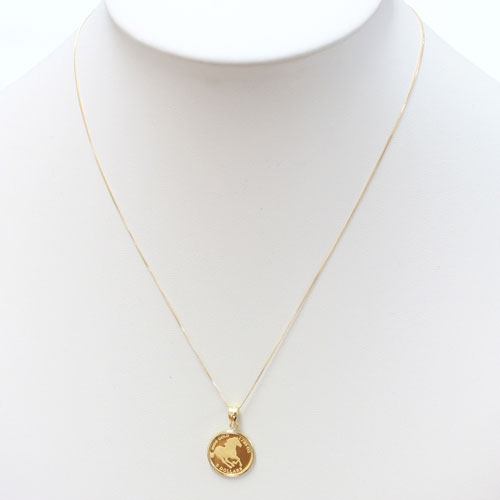 純金 コイン ペンダント ホース 金貨 1/25オンス ツバル製　0473-PG08