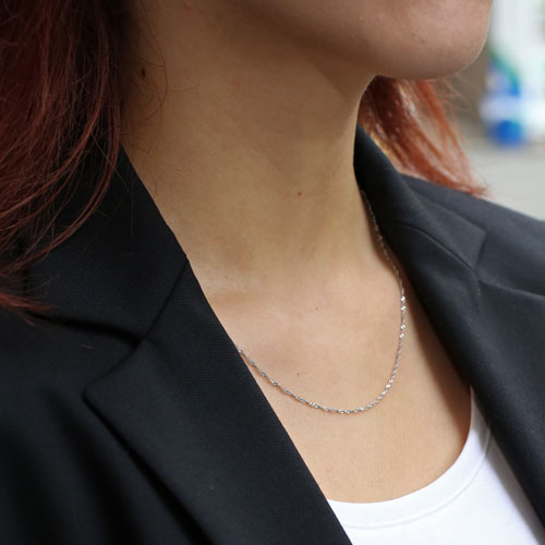 プラチナ ネックレス スクリュー チェーン 45cm 1.8ｇ Pt850　0486-NP08