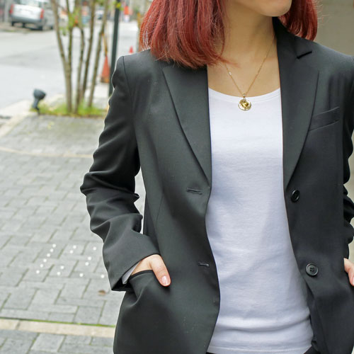 純金 コイン 1/25オンス ペンダント エンジェル/天使 【両面ガラス入】K18枠　0493-PG08