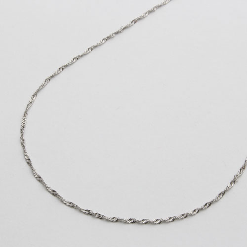 プラチナ スクリュー チェーン ネックレス 42cm 1.7g 