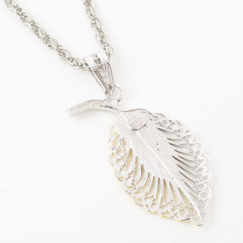 ダニーロ・ミンガルディ DANILO MINGALDI 手作り フィリグラーナ・リーフペンダント　0528-PS08