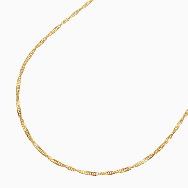 【送料無料】【日本製】純金 ネックレス スクリュー チェーン 45cm 2ｇ K24 刻印入り　0533-NG08