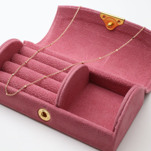 10金 イエローゴールド ネックレス アズキ チェーン 4面カットキューブ付 40cm　0534-NG08