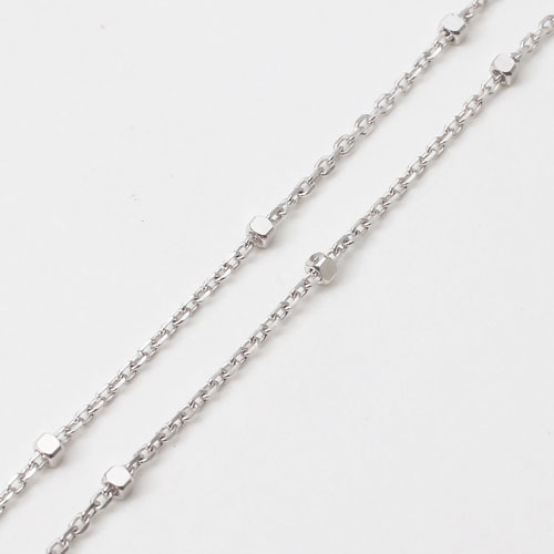 10金ホワイトゴールド ネックレス カットアズキ アクセサリー 0535-NG08