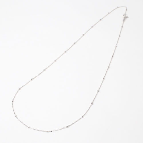 10金ホワイトゴールド ネックレス カットアズキ アクセサリー 0535-NG08