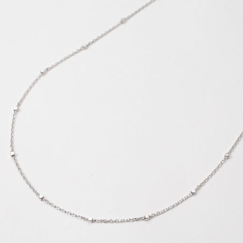 10金ホワイトゴールド ネックレス カットアズキ アクセサリー 0535-NG08