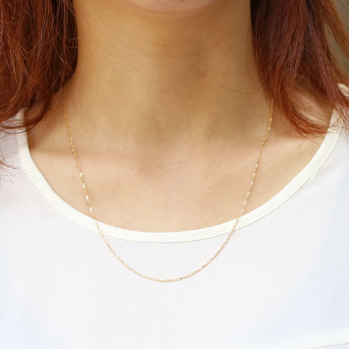 送料無料】【日本製】18金/K18 イエローゴールド スクリュー チェーン  