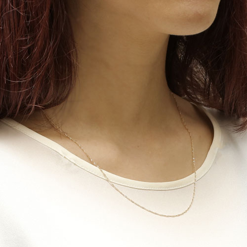 送料無料】【日本製】18金/K18 刻印 ネックレス スクリュー チェーン  