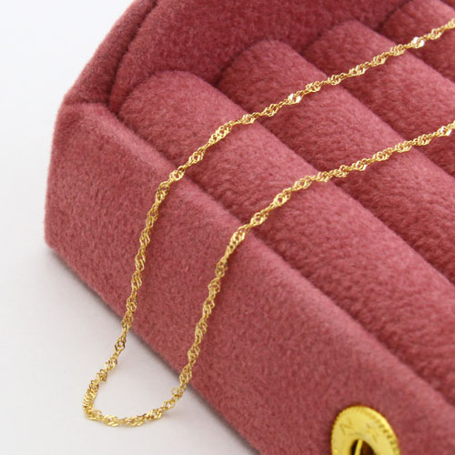 送料無料】【日本製】18金/K18 刻印 ネックレス スクリュー チェーン  