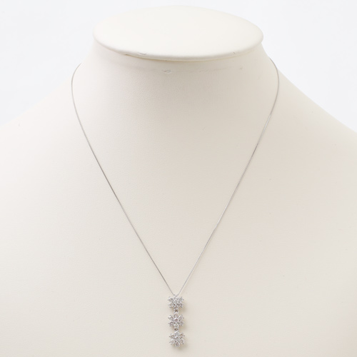 プラチナ900 ダイヤモンド 1ct ペンダント ネックレス　0544-PP08