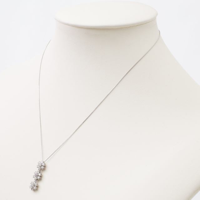 プラチナ900 ダイヤモンド 1ct ペンダント ネックレス　0544-PP08