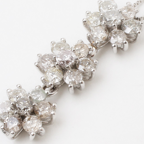 プラチナ900 ダイヤモンド 1ct ペンダント ネックレス　0544-PP08