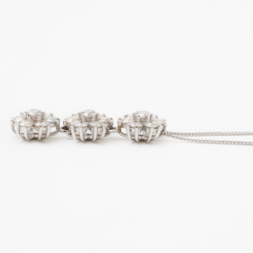 プラチナ900 ダイヤモンド 1ct ペンダント ネックレス　0544-PP08