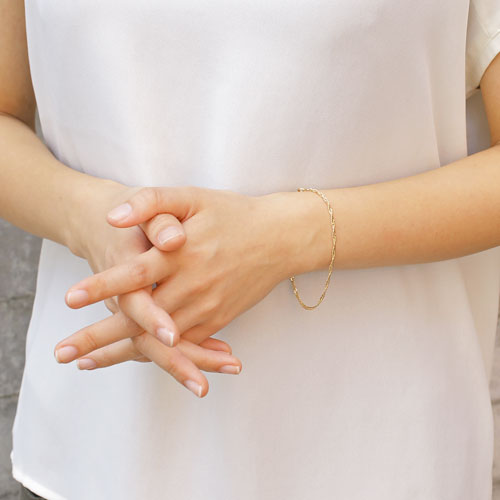 喜平ブレスレット K18YG イエローゴールド 6面 ダブル 酸い 18cm 11.8g  