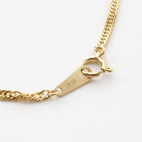 送料無料】【日本製】18金/K18YG/イエローゴールド ブレスレット  