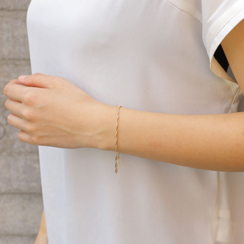 送料無料】【日本製】18金/K18YG/イエローゴールド ブレスレット  